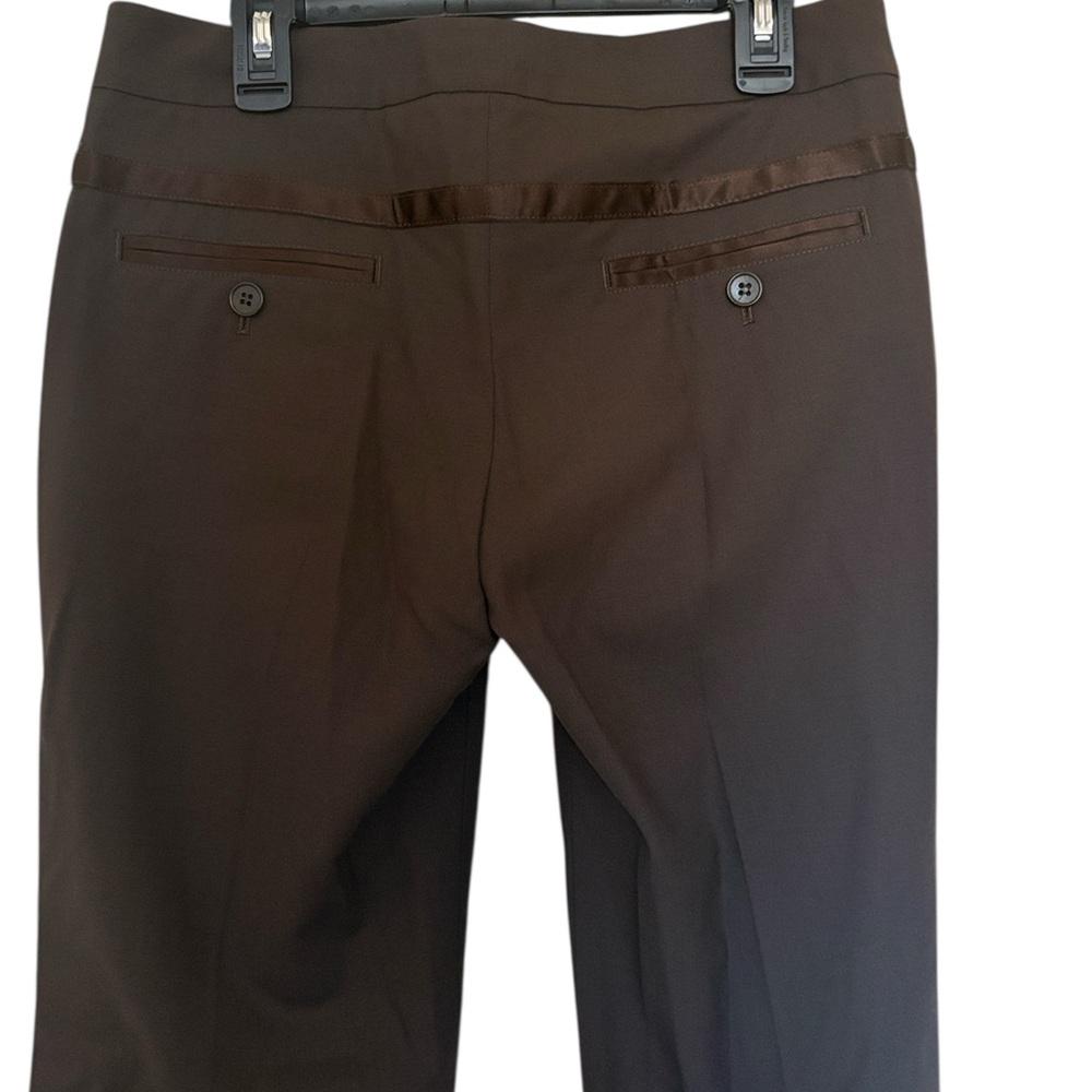 Theory Auriol “tuxedo”” style ribbon trim pants/trousers, oak/brown, size 0